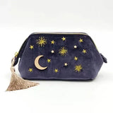 Velvet Embroidery Cosmetic Bag Travel Organizer Women Makeup Bag Zipper