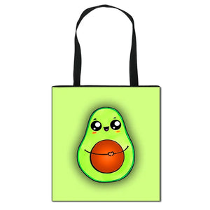 Avocado Fresh Shoulder Bag Women Totes Storage Travel Shopping Gift
