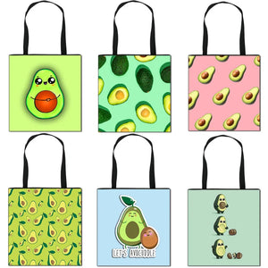 Avocado Fresh Shoulder Bag Women Totes Storage Travel Shopping Gift