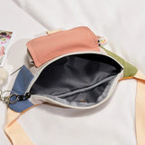 Canvas Patchwork Fanny Pack for Women Crossbody Chest Bag