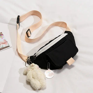 Canvas Patchwork Fanny Pack for Women Crossbody Chest Bag
