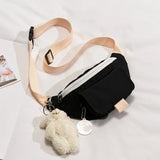 Canvas Patchwork Fanny Pack for Women Crossbody Chest Bag