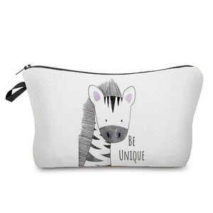 Watercolor Animal Printing Cosmetic Case Woman Cartoon Dinosaur Bear Makeup Bag