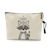 Watercolor Animal Prints Cosmetic Case Woman Cartoon Dinosaur Bear Makeup Bag