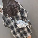 Whale PU Leather Flap Clutch Shoulder Bag