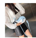 Whale PU Leather Flap Clutch Shoulder Bag
