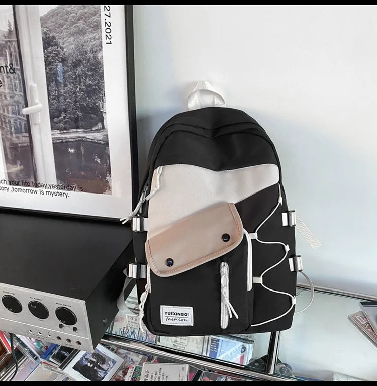 Preppy Style Backpack for Girls Boys Travel Bag