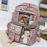 Waterproof Student Backpack for Girls - Multi-Pocket Nylon School Bag