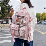 Women Backpacks Waterproof Multi-Pocket Nylon School Backpack for Student