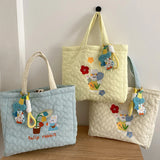 Embroidered Rabbit Shoulder Bag Sweet School Bag Large Capacity Shopping Bag