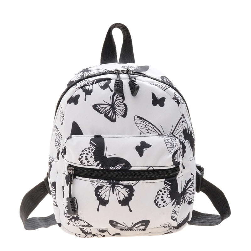 Girls Lightweight Animal Print Butterflies Mini Backpack Adjustable Strap