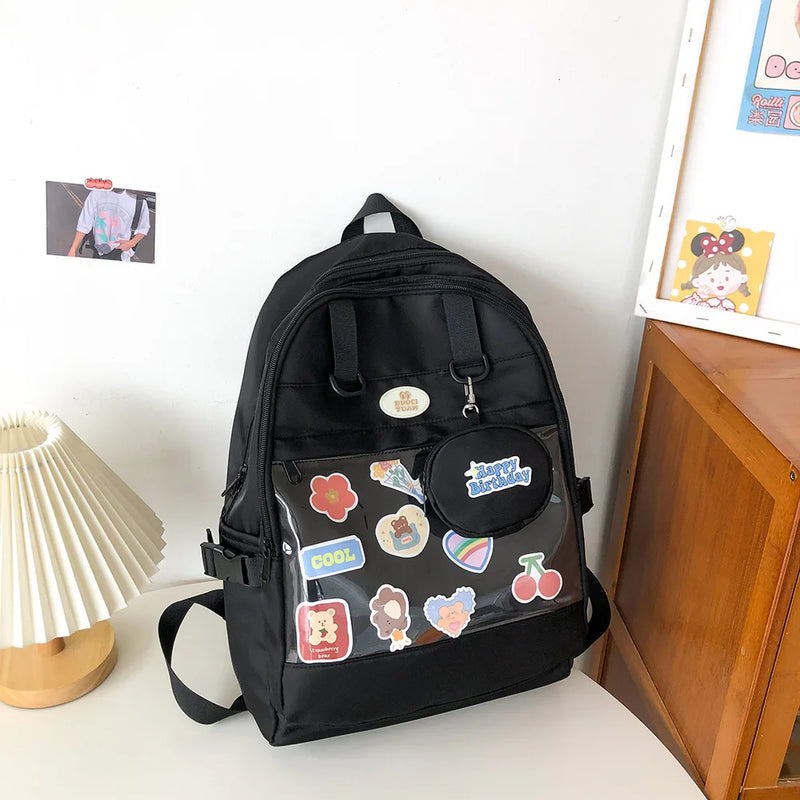 Women Ita Bag Backpack Nylon Japanese Preppy Style School Book Bags