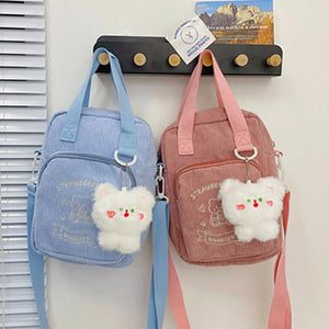 Large Capacity Corduroy Schoolbag for Student Travel