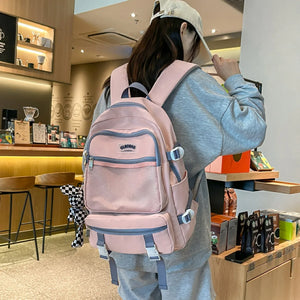 Women Multi-Pocket Waterproof School Backpack