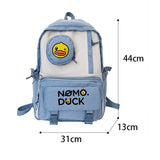 Women School Bags for Girls Panelled Backpack Student Nylon Bookbag