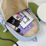 Women School Bags for Girls Panelled Backpack Student Nylon Bookbag
