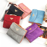 Women Short Wallets Ring Zipper Purses Ladies Money Bags