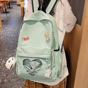 Women's Large Capacity School Bag Nylon Bookbag Preppy Style Bagpack