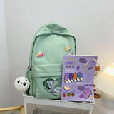 Women's Large Capacity School Bag Nylon Bookbag Preppy Style Bagpack