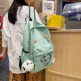 Women's Large Capacity School Bag Nylon Bookbag Preppy Style Bagpack