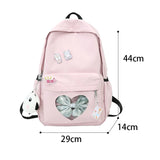 Women's Large Capacity School Bag Nylon Bookbag Preppy Style Bagpack