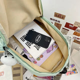 Women's Large Capacity School Bag Nylon Bookbag Preppy Style Bagpack