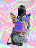 Women's Laser Small Backpack Butterfly Angel Wings Daypack