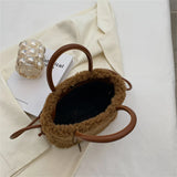 Women's Small Tote Bag Candy Faux Fur Shoulder Crossbody Bags