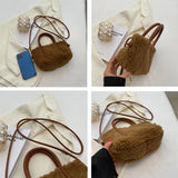 Women's Small Tote Bag Candy Faux Fur Shoulder Crossbody Bags