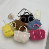 Women's Small Tote Bag Candy Faux Fur Shoulder Crossbody Bags