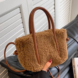 Women's Small Tote Bag Candy Faux Fur Shoulder Crossbody Bags
