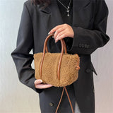 Women's Small Tote Bag Candy Faux Fur Shoulder Crossbody Bags