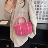 Women's Small Tote Bag Candy Faux Fur Shoulder Crossbody Bags