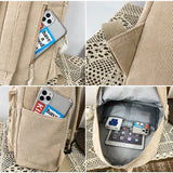 Corduroy Women's Backpack College Schoolbag Teen Girls Travel Bag