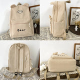 Corduroy Women's Backpack College Schoolbag Teen Girls Travel Bag