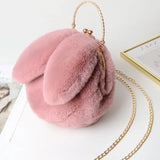 Women Plush Shoulder Bag Soft Faux Fur Chain Messenger Bags