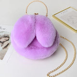 Women Plush Shoulder Bag Soft Faux Fur Chain Messenger Bags