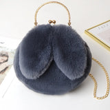 Women Plush Shoulder Bag Soft Faux Fur Chain Messenger Bags