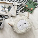 Cartoon Plush Shoulder Bag Autumn Winter Student Purse Female Messenger Bag
