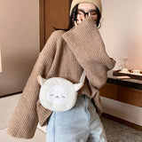 Cartoon Plush Shoulder Bag Autumn Winter Student Purse Female Messenger Bag