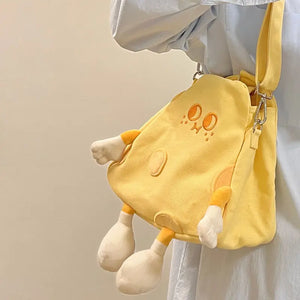 Cheese Handbag Canvas Crossbody Tote Bag Shoulder Bag