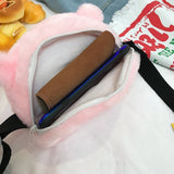 Fluffy Rabbit Fur Chain Bag Lady Cartoon Bear Shoulder Bag