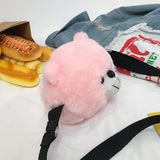 Fluffy Rabbit Fur Chain Bag Lady Cartoon Bear Shoulder Bag