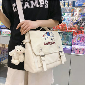 Canvas Girl Messenger Bag College Schoolbag Harajuku Crossbody Bag