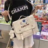 Canvas Girl Messenger Bag College Schoolbag Harajuku Crossbody Bag