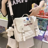 Canvas Girl Messenger Bag College Schoolbag Harajuku Crossbody Bag