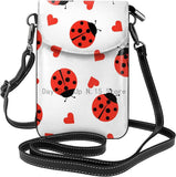 Ladybug Hearts Crossbody Cell Phone Purse Shoulder Bag Small Crossbody Wallet