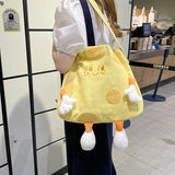 Canvas Cartoon Shoulder Bag Large Capacity Tote for Women