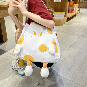 Canvas Cartoon Shoulder Bag Large Capacity Tote for Women