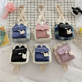 Women's Cartoon Bucket Bag Canvas Crossbody Bag